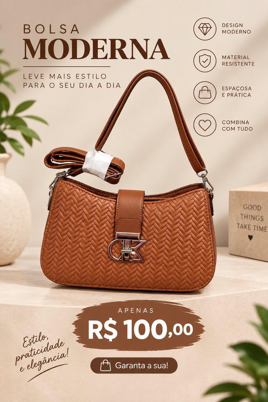 Bolsa moderna, R$ 100,00