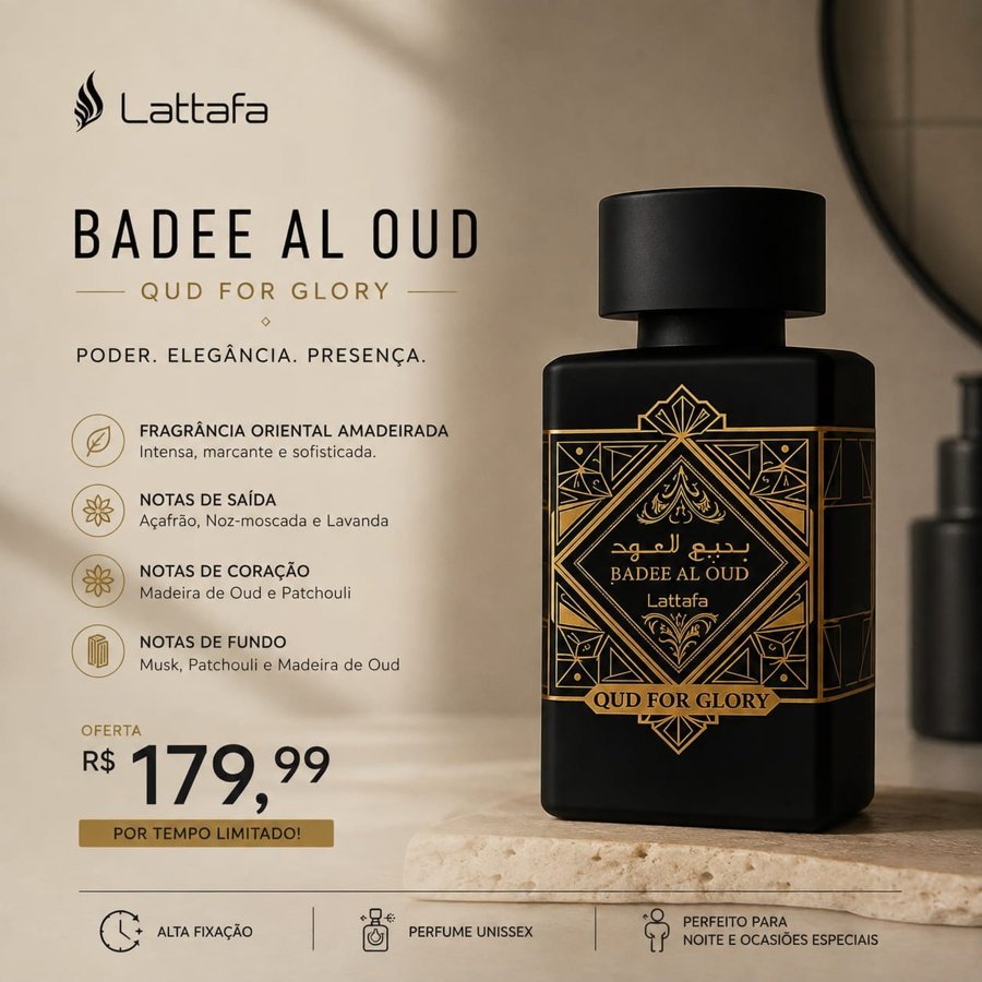 Perfume Badee Al Oud, R$ 179,99